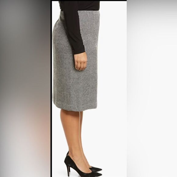 Halogen Herringbone High Waist Pencil Skirt - Picture 3 of 15